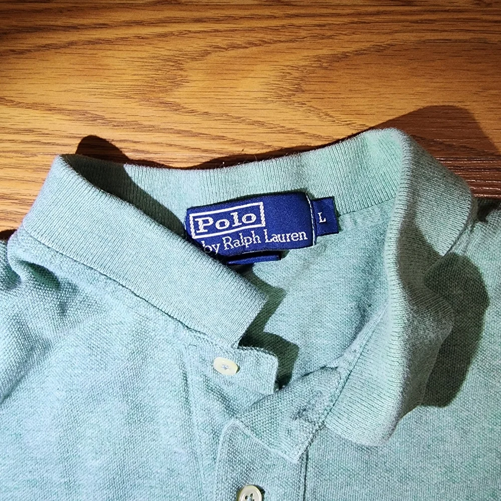 Polo Ralph Lauren Men’s Polo Shirt Large Classic Fit Purple Pony Logo VTG - Picture 4 of 10
